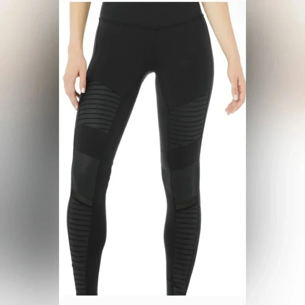 ALO YOGA High-Rise Moto Leggings Size Small Gym Outdoors Running Casual